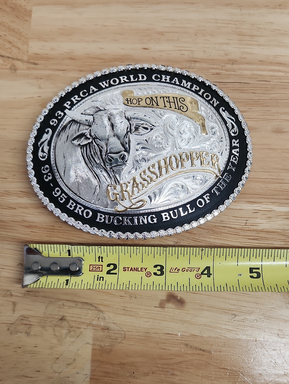 Rodeo Belt Buckle 1993  Silver Bucking Western Vintage - Picture 5 of 5